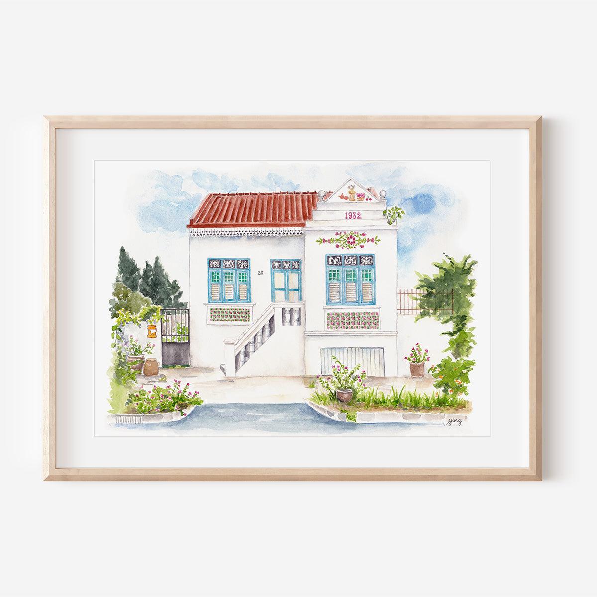 Singapore Art Print - Mangis Shophouse