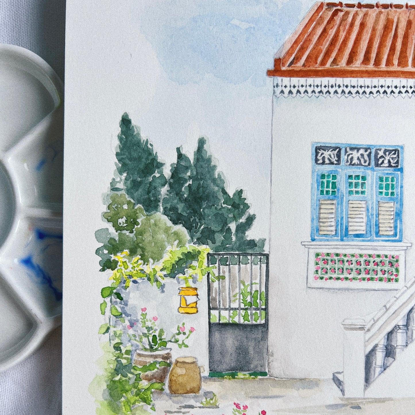 Singapore Art Print - Mangis Shophouse