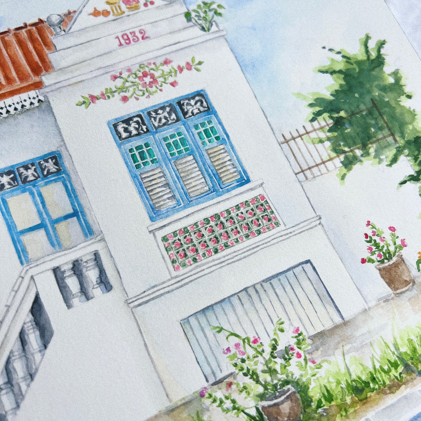 Singapore Art Print - Mangis Shophouse