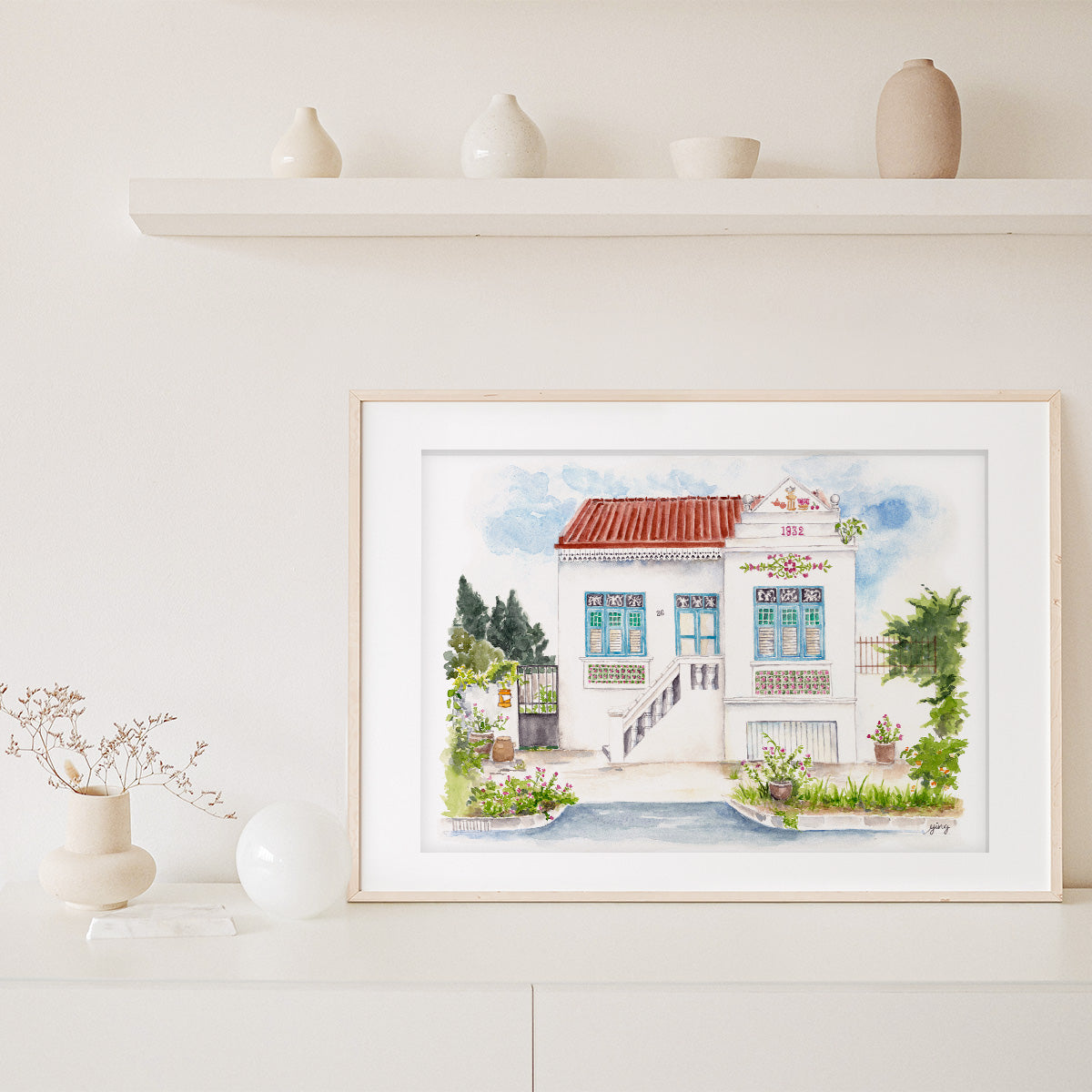 Singapore Art Print - Mangis Shophouse