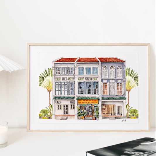 Singapore Art Print - Craig Road Shophouses