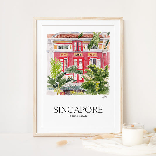 Singapore Shophouse Print - Neil Road I