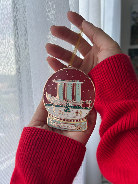 Singapore Christmas Ornament Trio Bundle - Marina Bay Sands, Gardens by the Bay, Raffles Hotel