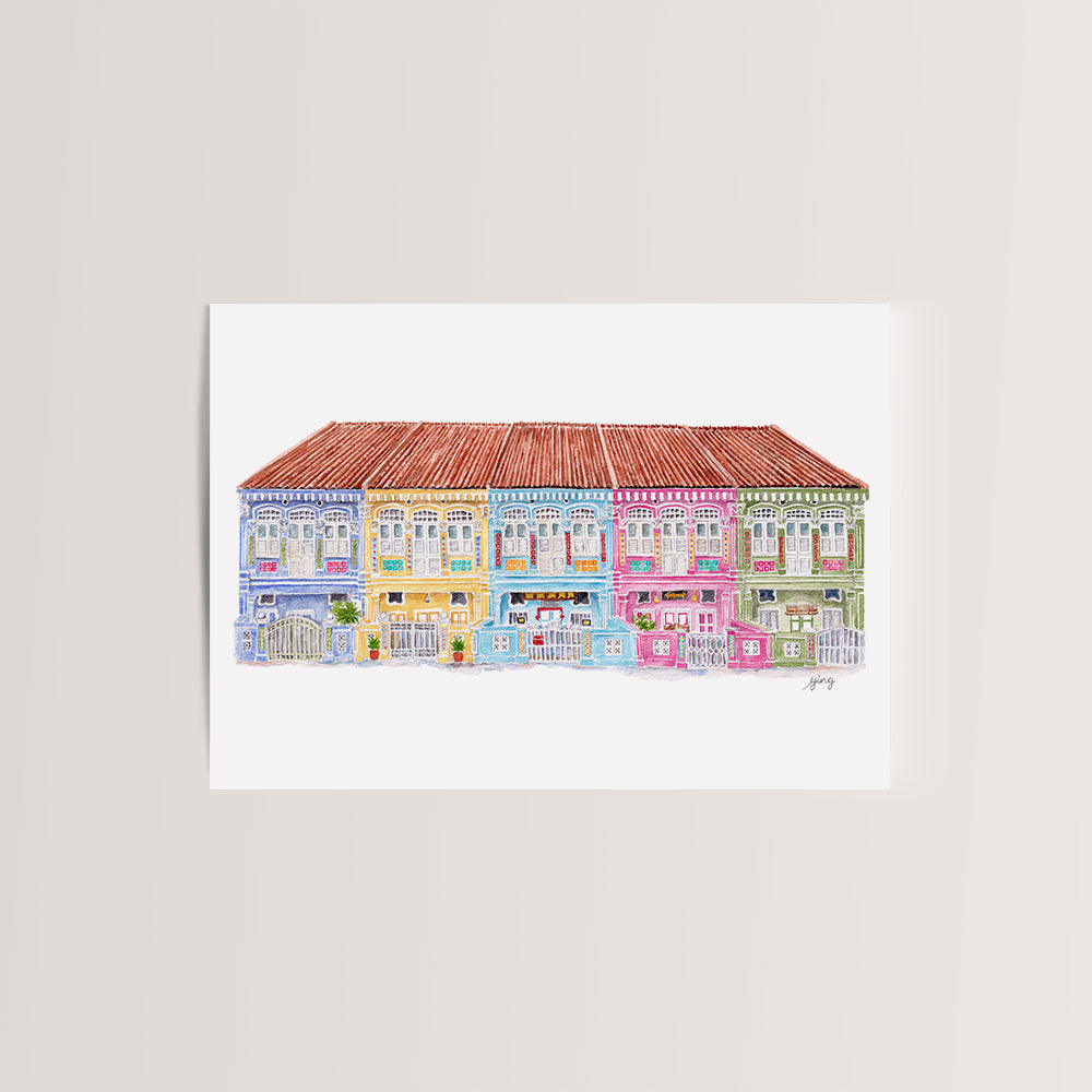 Singapore Art Print - Koon Seng Road Shophouses
