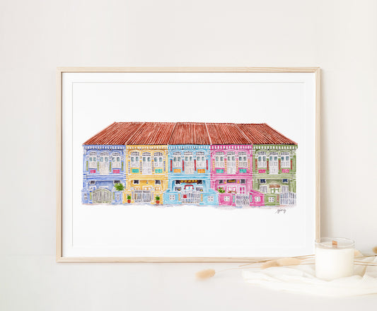 Singapore Art Print - Koon Seng Road Shophouses