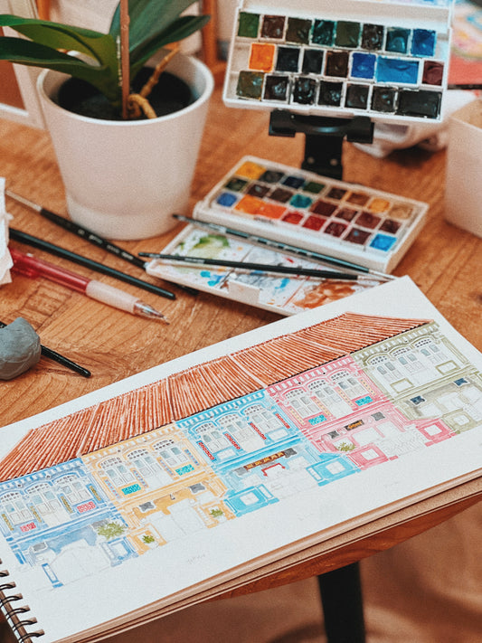 Singapore Art Print - Koon Seng Road Shophouses