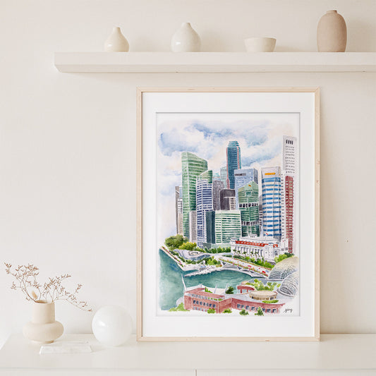 Singapore Skyline Art Print