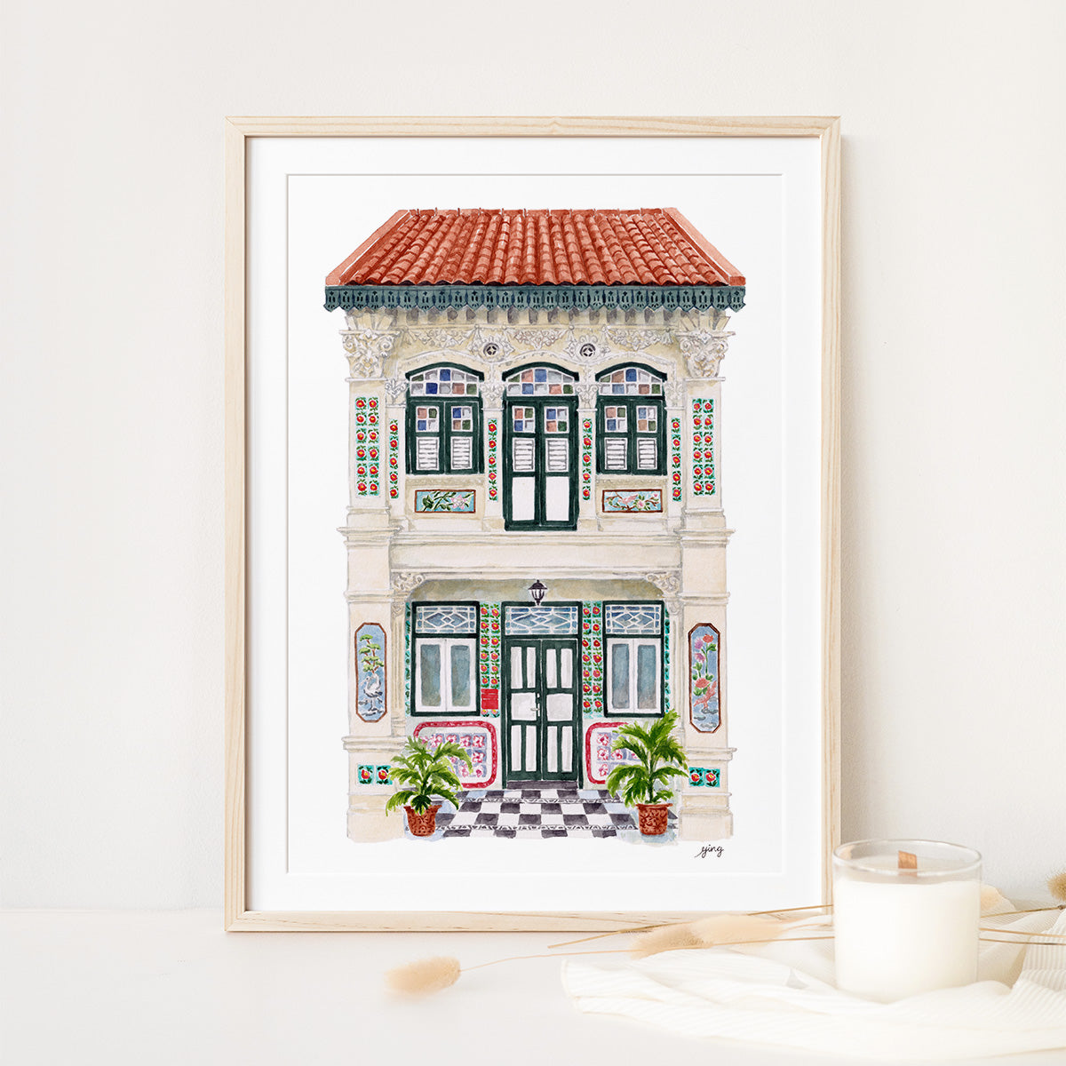 Singapore Art Print - Petain Road Shophouse