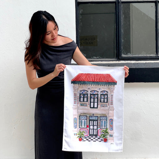 Petain Road Shophouse Singapore Tea towel