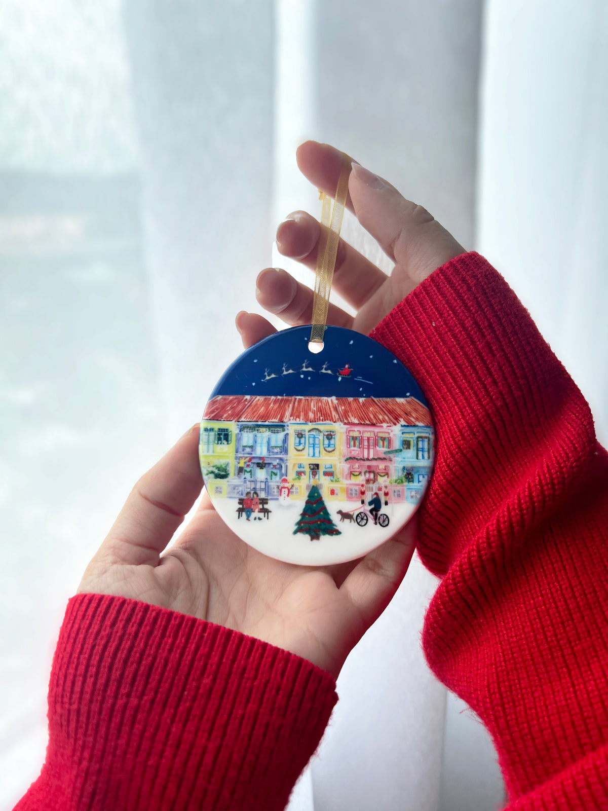 Singapore shophouse Christmas ornament souvenir