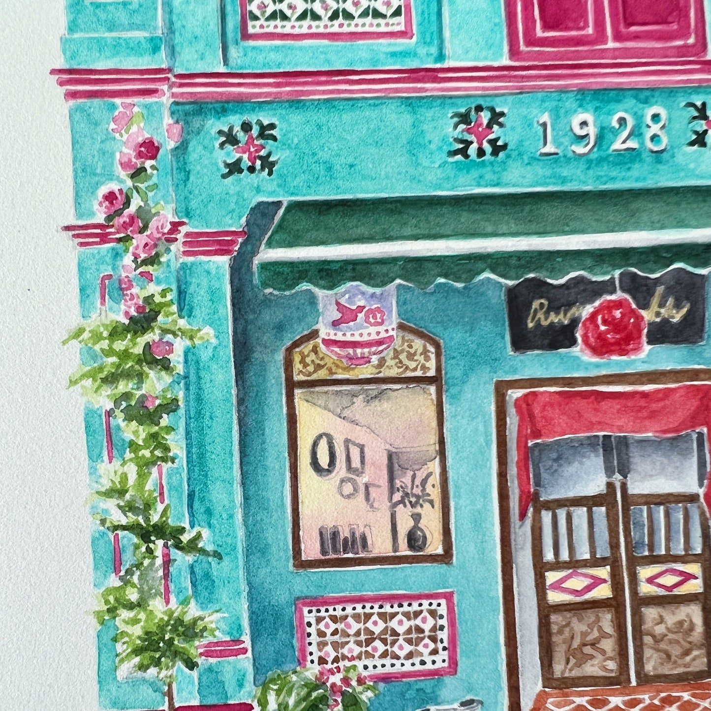 Singapore Art Print - Teal Shophouse in Joo Chiat