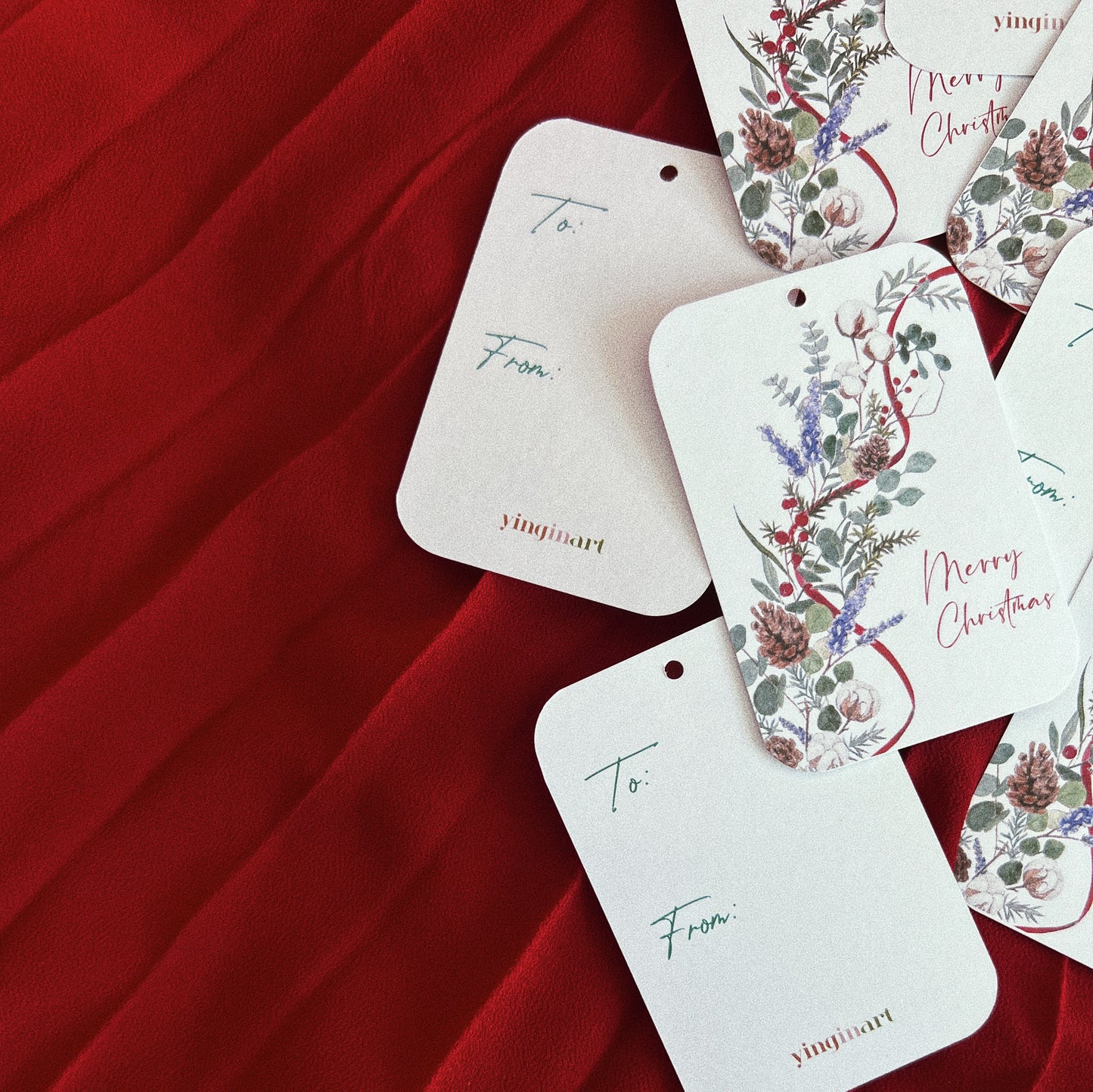 Wild Florals Christmas Gift Tags (Set of 8)
