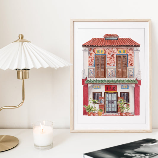Singapore Art Print - Laundry Shophouse in Spottiswoode