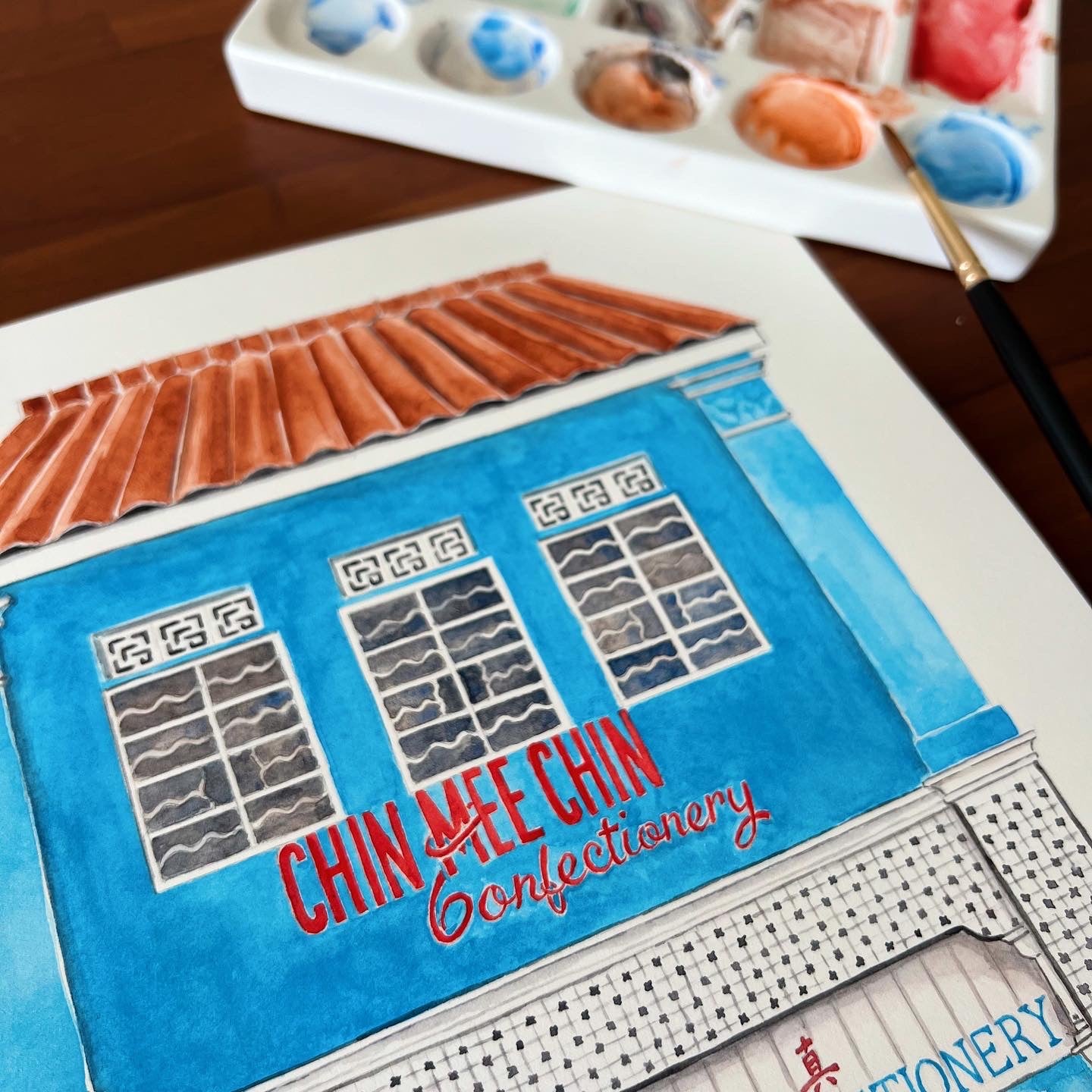 Singapore Art Print - Chin Mee Chin Shophouse