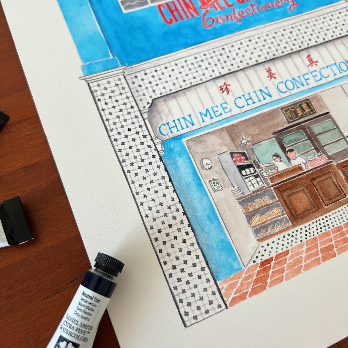 Singapore Art Print - Chin Mee Chin Shophouse