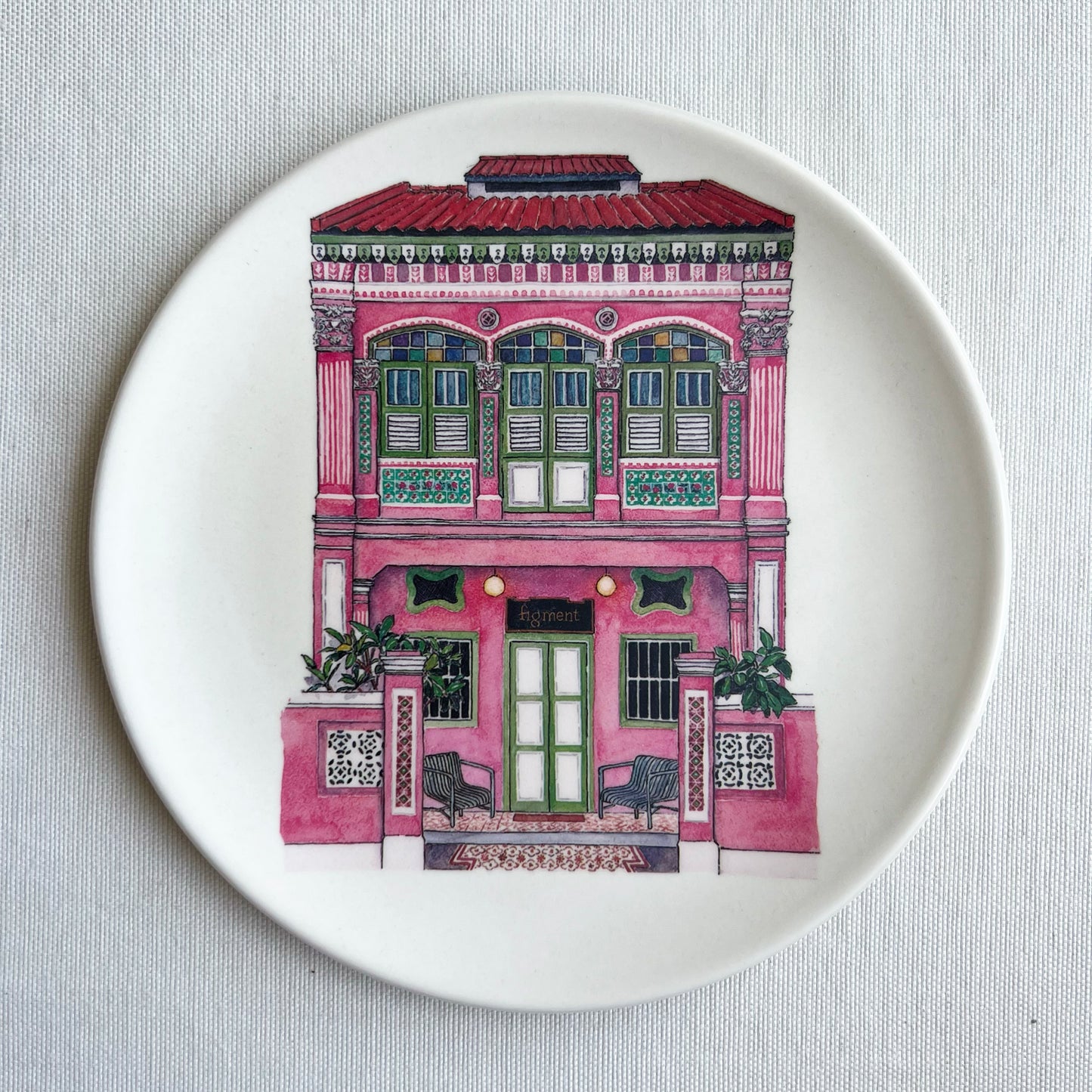 Singapore Shophouse Dessert Plates Set