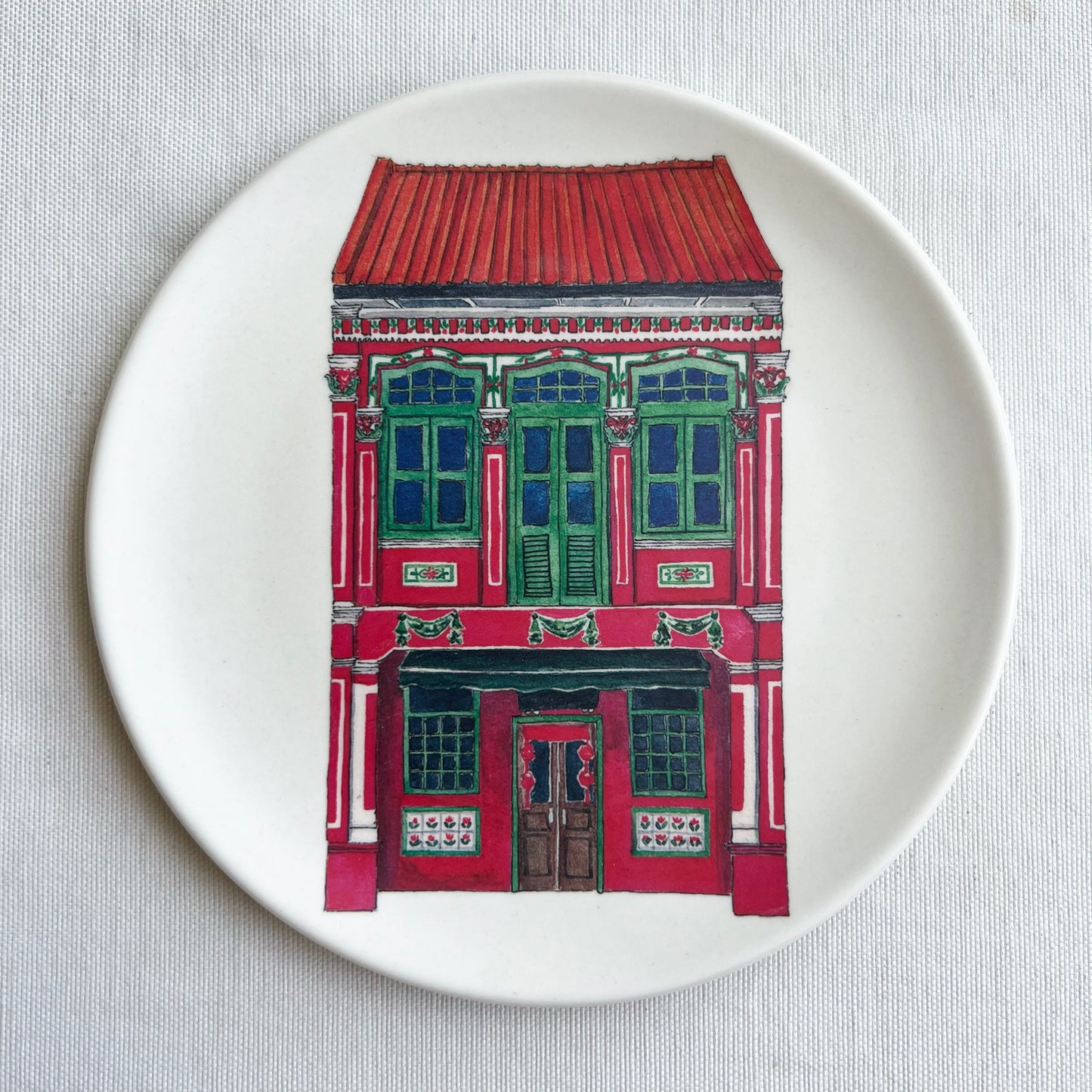 Singapore Shophouse Dessert Plates Set