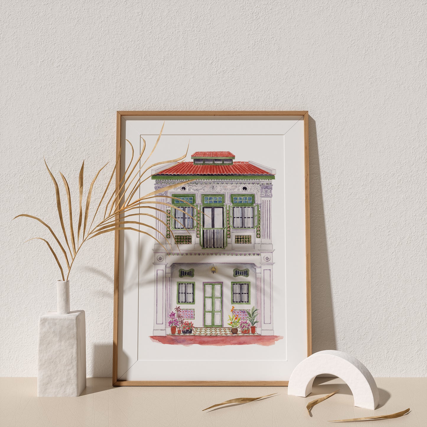 Singapore Art Print - Lilac Shophouse in Joo Chiat