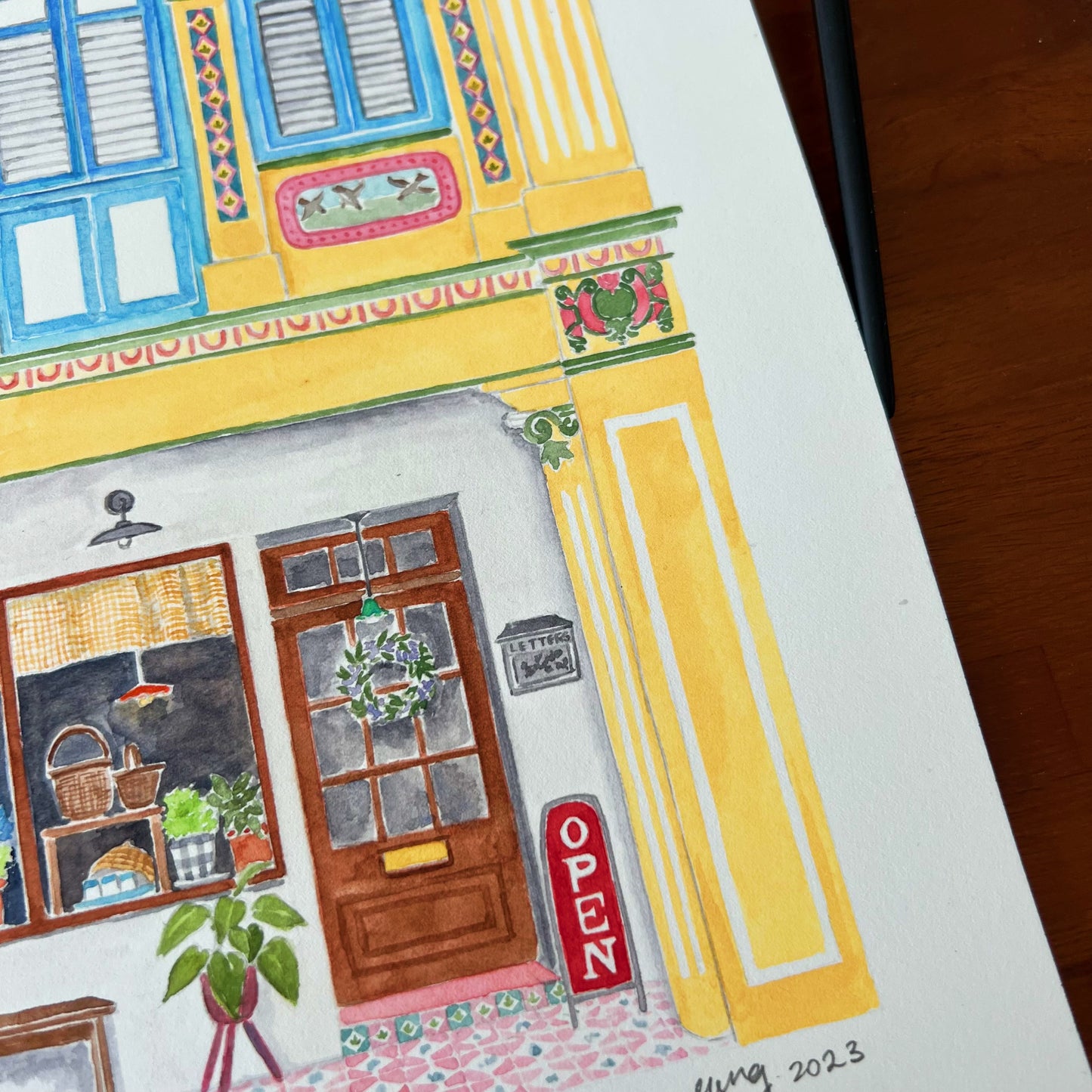 Singapore Art Print - Florence Shophouse