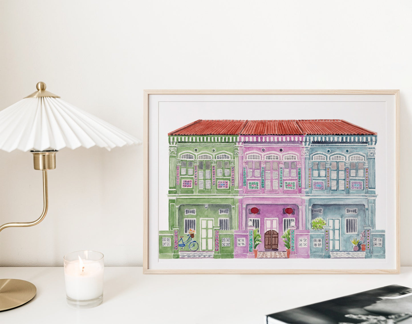 Singapore Art Print - Three Sisters Shophouse in Joo Chiat