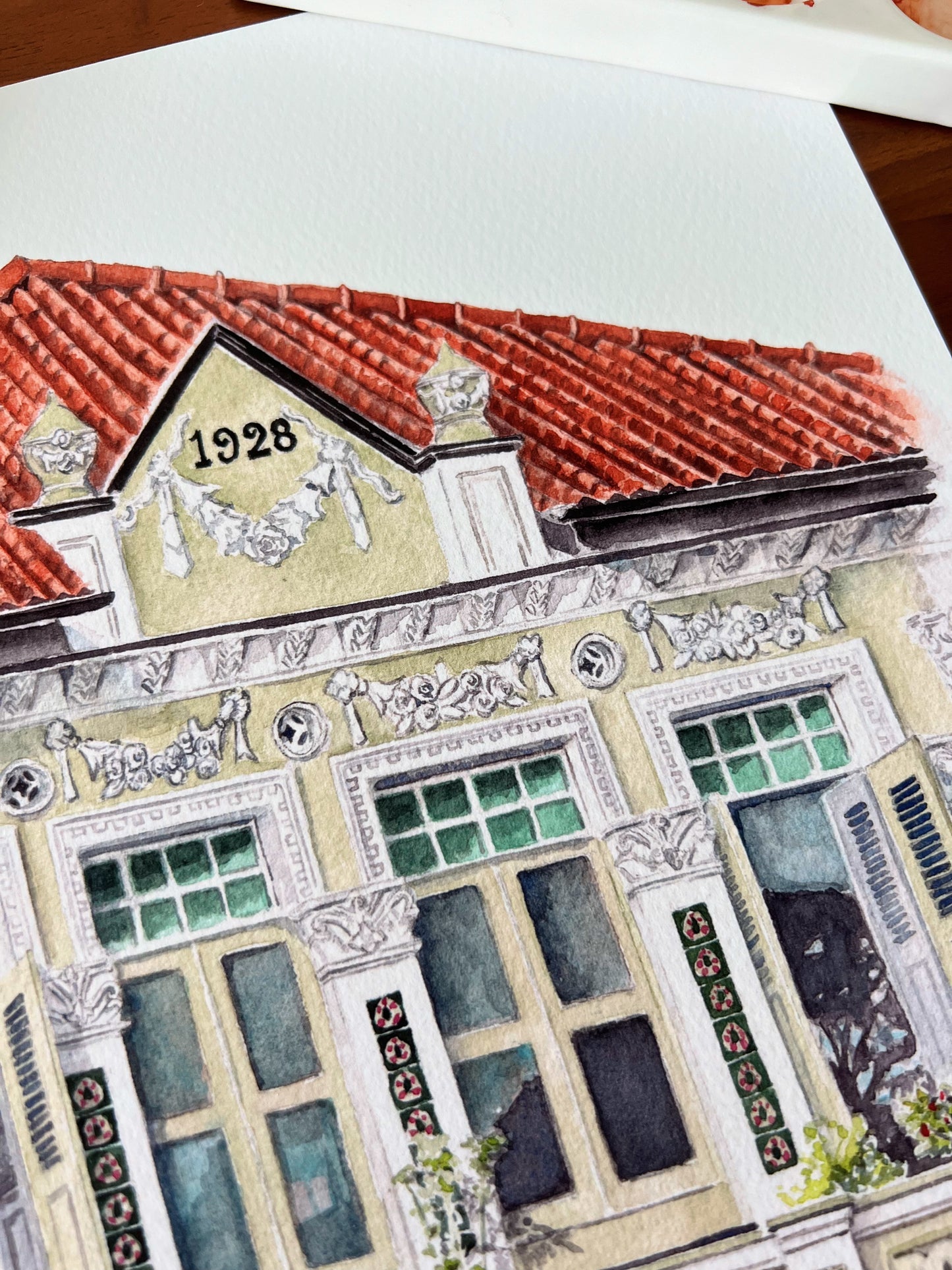 Singapore Art Print - Cluny Court Shophouse
