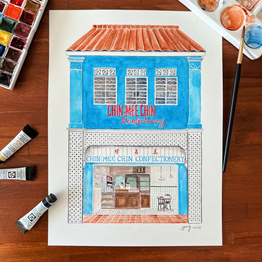Singapore Art Print - Chin Mee Chin Shophouse
