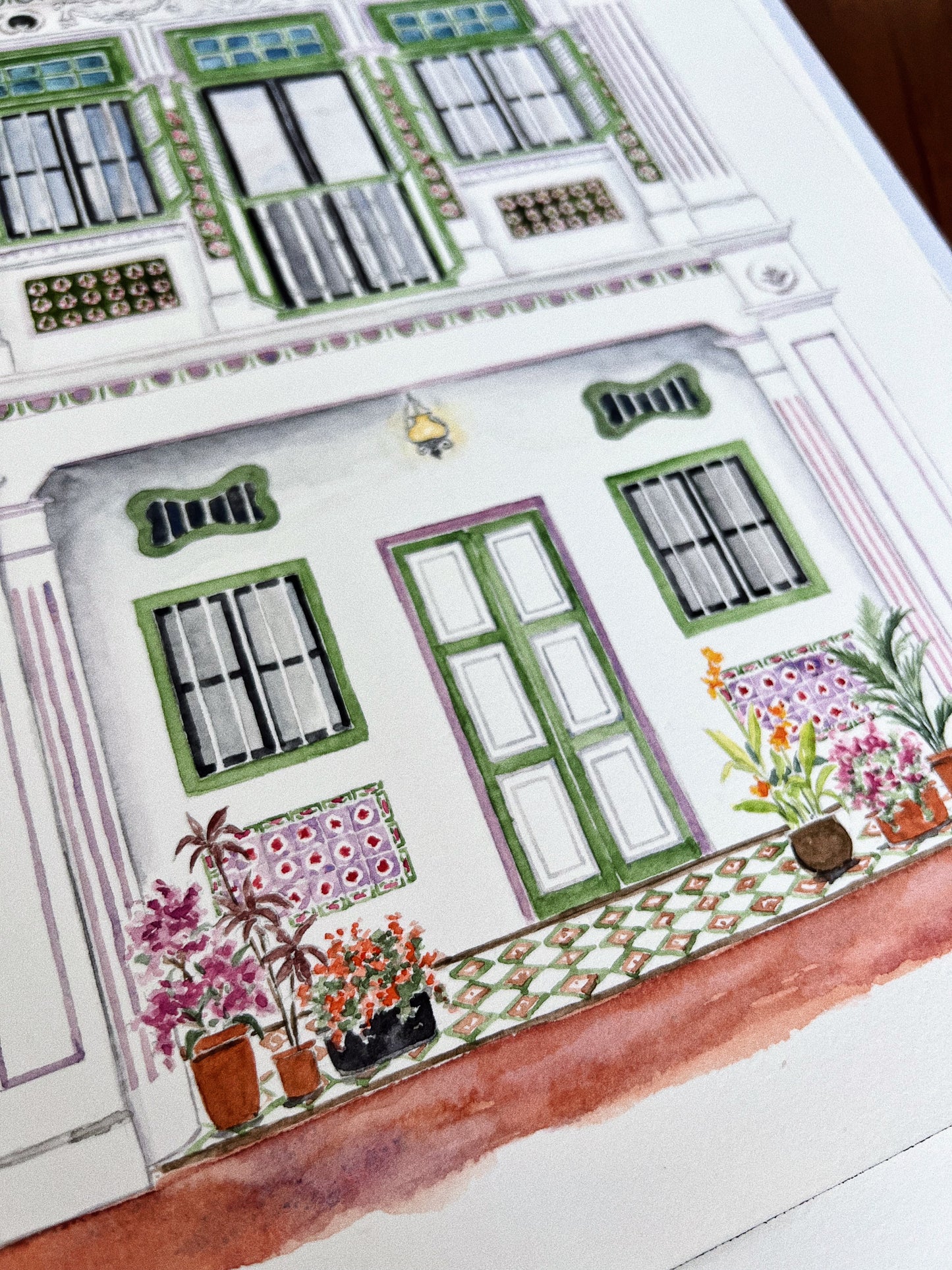 Singapore Art Print - Lilac Shophouse in Joo Chiat