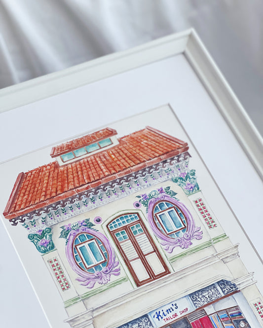 Singapore Shophouse Print - Whimsical Shophouse in Jalan Besar