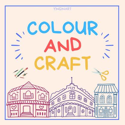 Colour & Craft Printable Bundle - Shophouse Colouring Activity for Kids