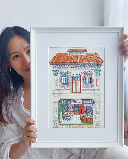 Original Artwork - Whimsical Shophouse in Jalan Besar