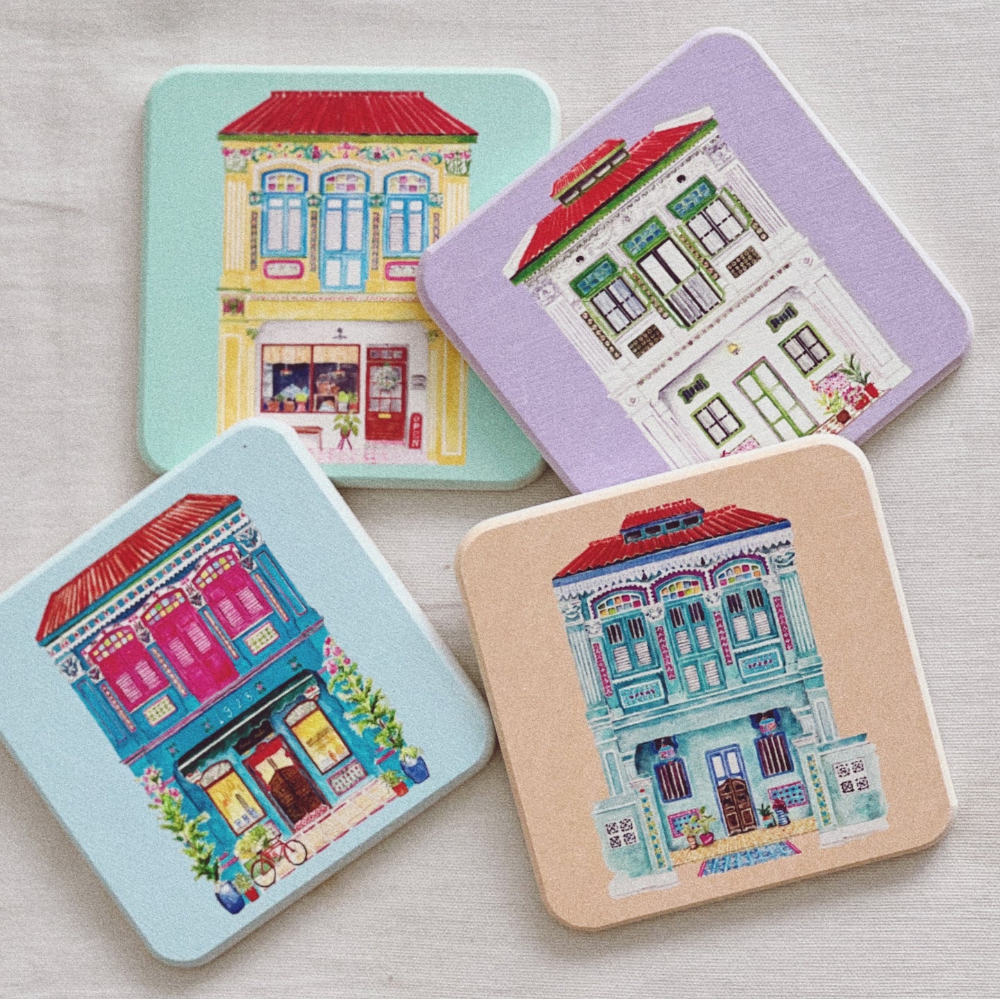 Shophouse Coasters Set