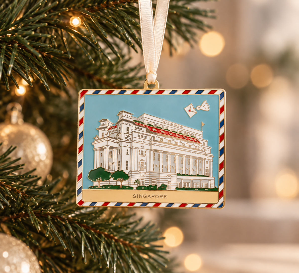 Fullerton Hotel enamel ornament