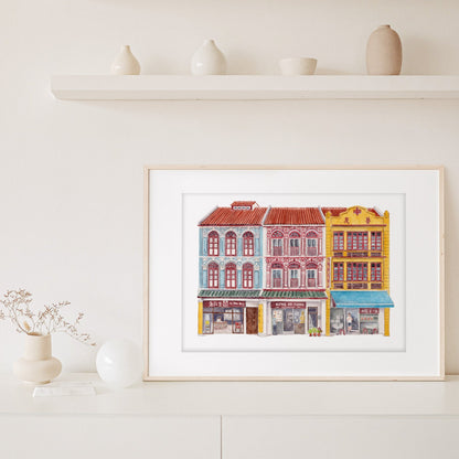 Singapore Art Print - Upper Cross Street Shophouses