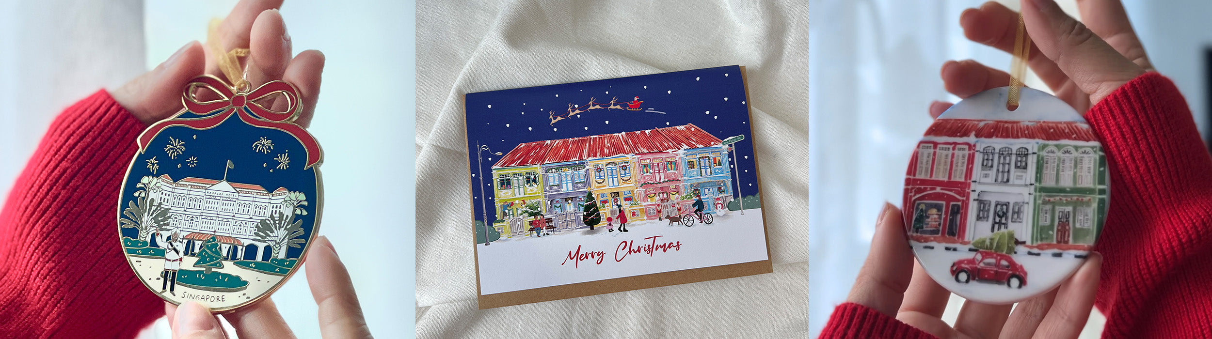 Singapore Christmas ornaments Christmas cards