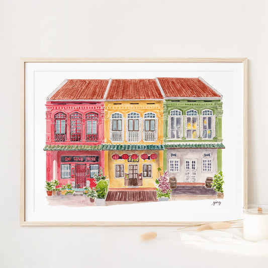Singapore Art Print - Emerald Hill Shophouses