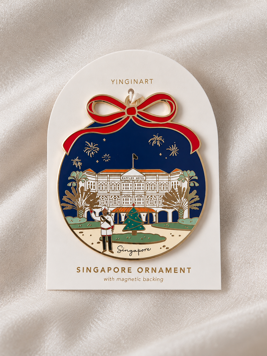 Raffles Hotel Heritage Building Enamel Ornament