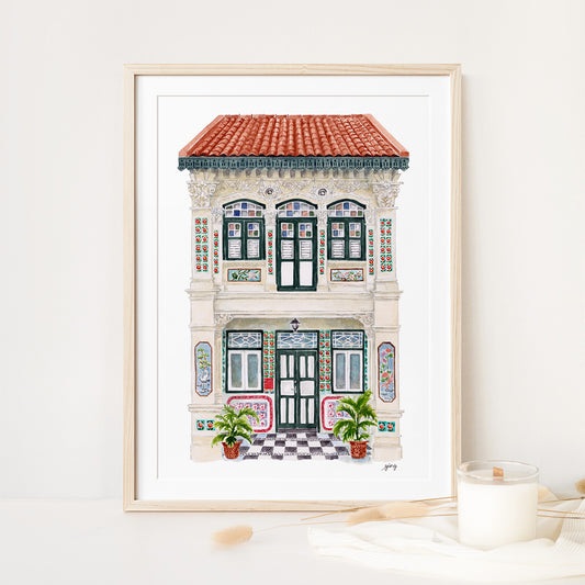 Singapore Art Print - Petain Road Shophouse