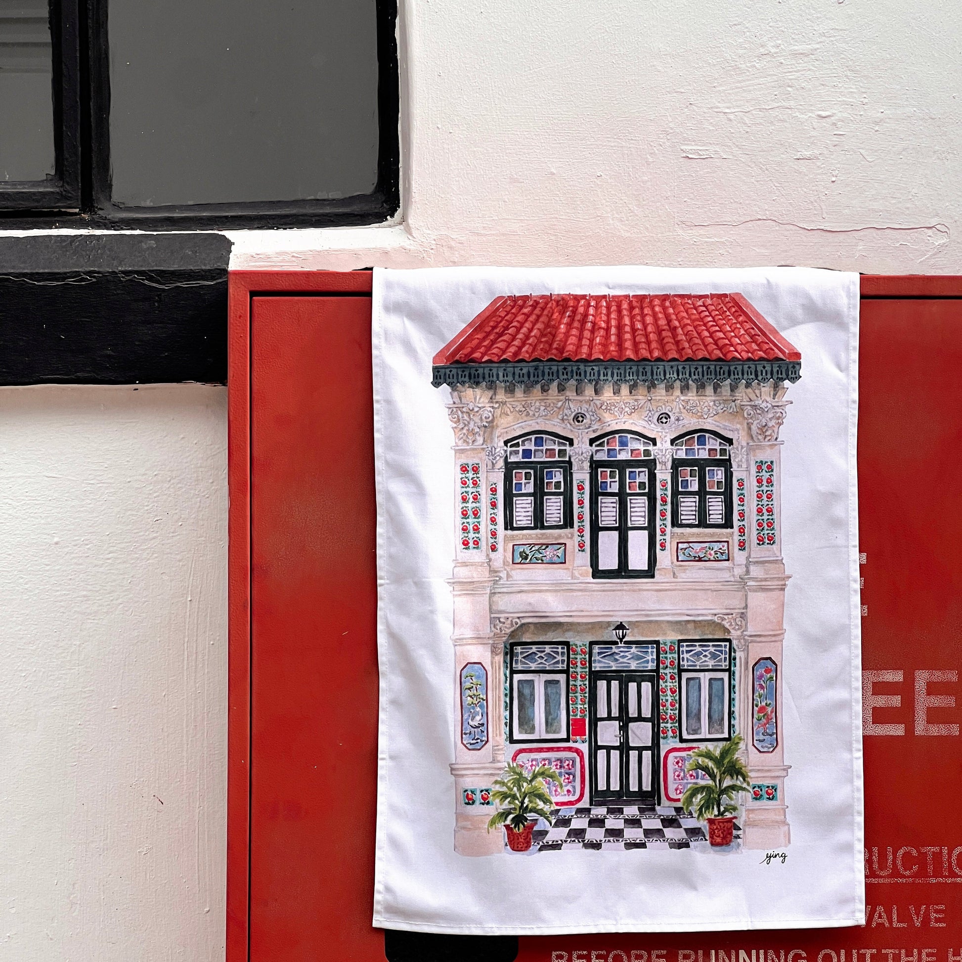 Petain Road Shophouse Singapore Tea towel