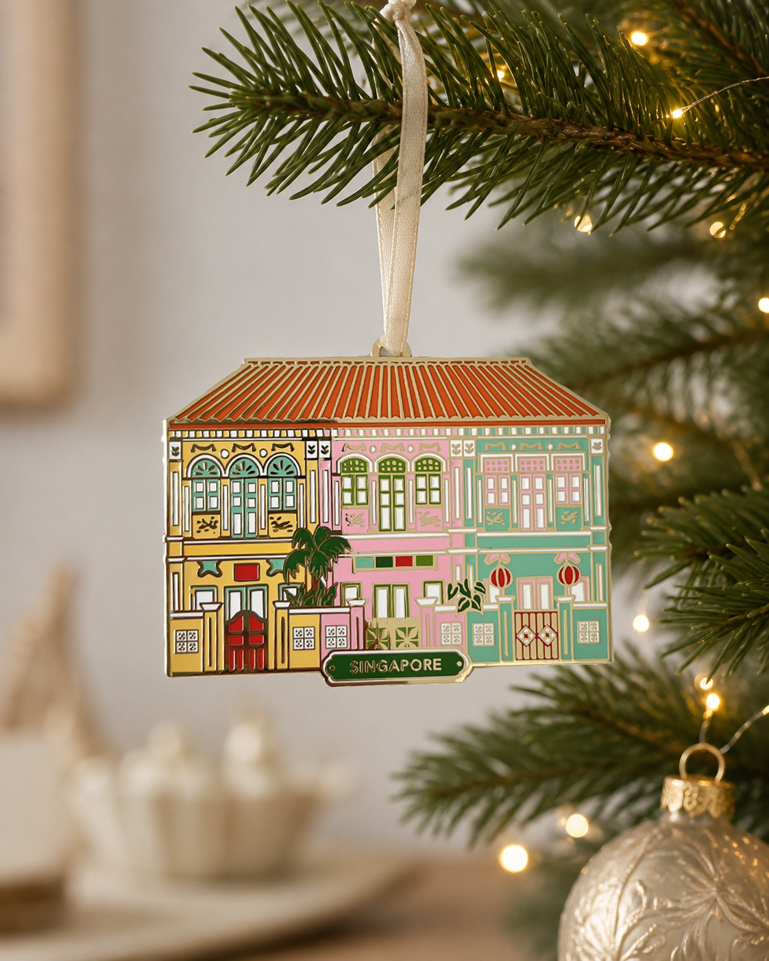 [New] Joo Chiat Pastels - Singapore Shophouse Enamel Ornament