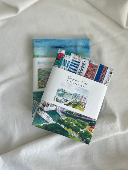 Singapore Cityscape Tea towel - Marina Bay and Gardens by the bay