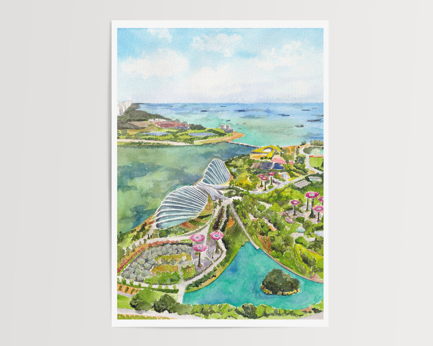 Singapore Art Print - Emerald Gardens